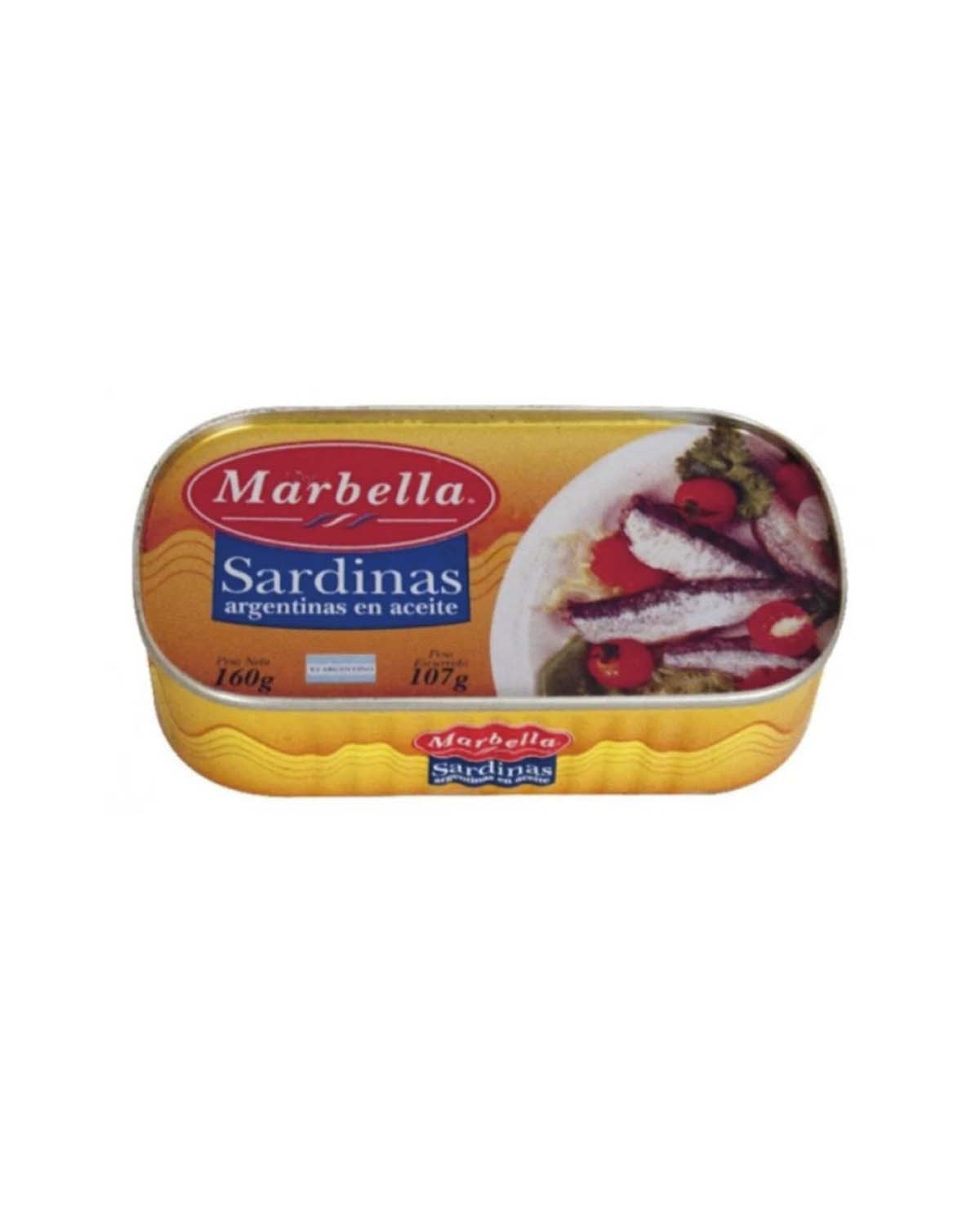 Sardinas Marbella En Aceite x 160 Gr